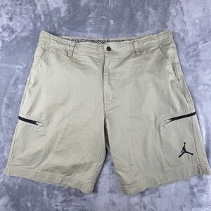Vintage Nike Air Jordan Cargo Shorts Mens Size 40 Khaki Tan Outdoors Excellent